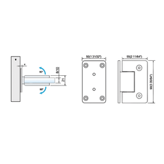 China Manufacturing Standard Duty Shower Hinges Wall Mount Glass Clamp Full Back Plate Factory Price L-2101