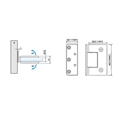 Standard Duty Shower Hinges Wall Mount 90° Glass Clamp Half Back Plate Factory Direct Sell Door Hinge L-2102