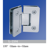 Standard Duty Shower Hinges Glass to Glass 135° Glass Clamp Customized Door Hinge Glass Hardware L-2104