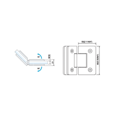 Standard Duty Shower Hinges Glass to Glass 135° Glass Clamp Customized Door Hinge Glass Hardware L-2104