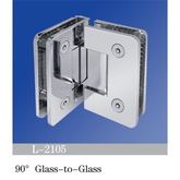 Standard Duty Shower Hinges Glass to Glass 90 degree Glass Clamp Wholesale Glass Door Hinge Glass Hardware L-2105