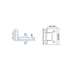 Standard Duty Shower Hinges Glass to Glass 90 degree Glass Clamp Wholesale Glass Door Hinge Glass Hardware L-2105