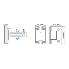 China Standard Duty Shower Hinges Wall to Glass 90 Degree Glass Clamp For Bathroom Shower Door L-2106