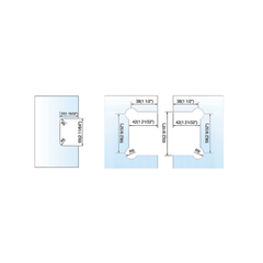 Brass T Hinge Glass to Glass Shower Door Glass Clamp T Shape Standard Duty Glass Hinges L-2108