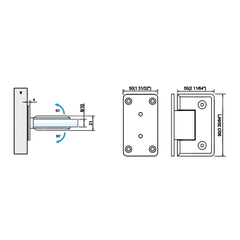 Hot Sell Standard Duty Shower Hinges Wall Mount 90 degree Glass Clamp Full Back Plate Glass Door Hinge L-2111