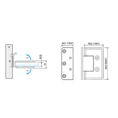 Standard Duty Shower Hinges L-2112W