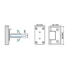 Best Sell Standard Duty Shower Hinges Wall Mount 90 degree Glass Clamp OffSet Back Plate Glass Door Hinge L-2112