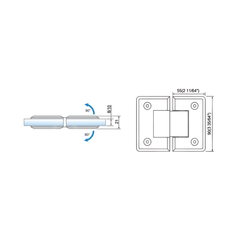 Standard Duty Shower Hinges Glass to Glass 180 Degree Bathroom Door Hinge China Factory Suppliers L-2113