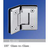 Standard Duty Shower Hinges Glass to Glass 135 Degree Glass Clamp Shower Room Door Hinge Shower Hardware L-2114