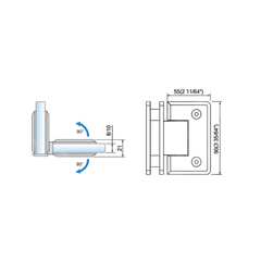 Standard Duty Shower Hinges Glass to Glass 90 degree Glass Clamp Modern Design Glass Door Hinge L-2115