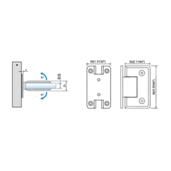 China Top Selling Standard Duty Shower Hinges Wall to Glass 90 Degree Shower Door Hinge L-2116