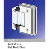 Wall Mount Standard Duty Shower Hinges Wall to Glass Full Back Plate Shower Door Hinge L-2117