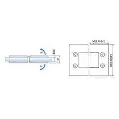 Standard Duty Shower Hinges L-2123W
