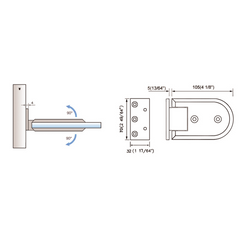 Standard Duty Shower Hinges Wall Mount 90 degree Glass Clamp OffSet Back Plate Glass Door Hinge L-2132