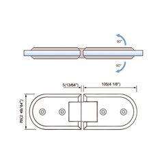 Standard Duty Shower Hinges Glass to Glass 180 Degree Glass Hinge Supplier L-2133