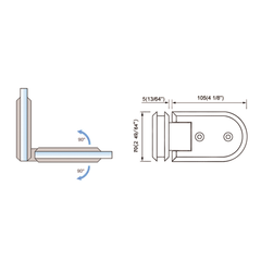 Standard Duty Shower Hinges Glass to Glass 90 degree Glass Door Hinge Glass Hardware L-2135