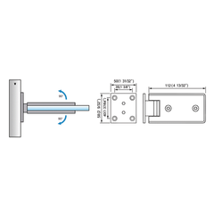 Standard Duty Shower Hinges Wall to Glass Wall Mount Full Back Plate Shower Door Hinge L-2141