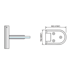 Standard Duty Shower Hinges Wall Mount Door Hinge Bathroom Accessories L-2150
