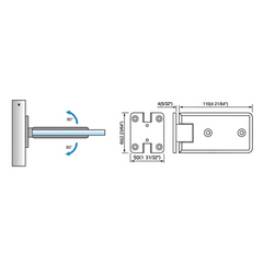 Standard Duty Shower Hinges Wall Mount Full Back Plate L-2161