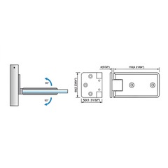 Standard Duty Shower Hinges Wall Mount Offset Back Plate L-2162