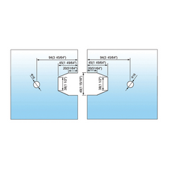 Standard Duty Shower Hinges 180° Glass-to-Glass L-2163