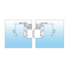 Standard Duty Shower Hinges 135° Glass-to-Glass L-2164