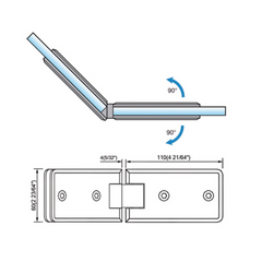 Standard Duty Shower Hinges 135° Glass-to-Glass L-2164