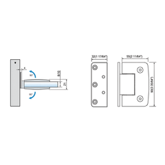 Standard Duty Shower Hinges Wall Mount Offset Back Plate L-2172