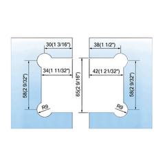Standard Duty Shower Hinges 135° Glass-to-Glass L-2174