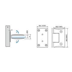 Standard Duty Shower Hinges Wall Mount Full Back Plate Door Hinge L-2191