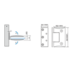Standard Duty Shower Hinges Wall Mount OffSet Back Plate Glass Door Hinge L-2192