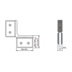 Pivot Shower Hinges Inline Panel Mount Frameless Glass Door Hinge L-2352