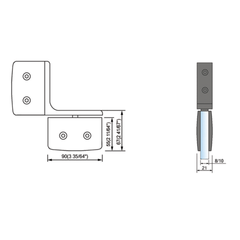 Pivot Shower Hinges Inline Panel Mount Glass to Glass Glass Door Clip Factory Price L-2356