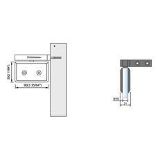 Pivot Shower Hinges Right Hand Mount Shown Offset Bracket Wall Mount Solid Brass Hinge L-2361R