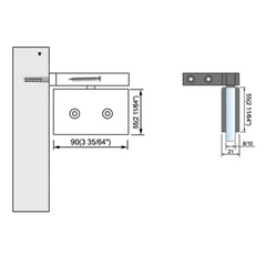 Pivot Shower Hinges Left Hand Mount Shown Offset Bracket Wall Mount Bathroom Hinge L-2362L