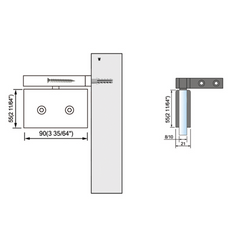 Pivot Shower Hinges Right Hand Mount Shown Offset Bracket Wall Mount Glass Shower Door Hinge L-2362R