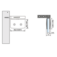 Pivot Shower Hinges Left Hand Mount Shown Offset Bracket Wall Mount Hinge OEM ODM Avalable L-2363L