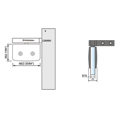 Pivot Shower Hinges Right Hand Mount Shown Offset Bracket Wall Mount Glass Glass Clip L-2363R