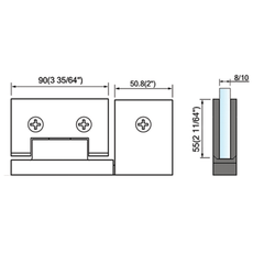 Pivot Shower Hinges Top Or Bottom Mount Glass Door Hinge With Attached U Clamp L-2372