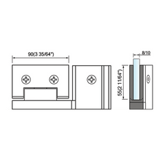 Pivot Shower Hinges Top Or Bottom Mount Glass Door Hinge With Attached U Clamp L-2373