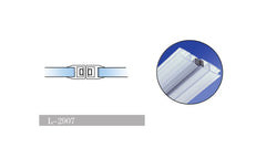 L-2907 180° Glass-to-Glass Sealing Strip | Fits 6–12 mm Glass | 7 ft (2.13 m)