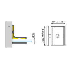 Square Corner Shower Glass Clamps with Covers Wall to Glass Bathroom Door ClIps L-5302