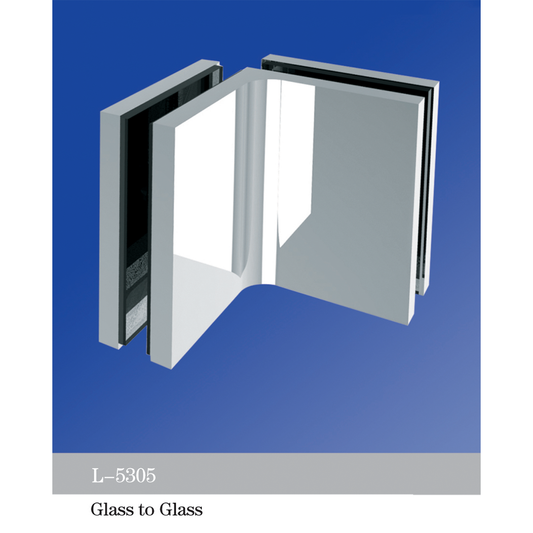 Square Corner Shower Glass Clamps with Covers Glass to Glass Bathroom Door ClIps L-5305
