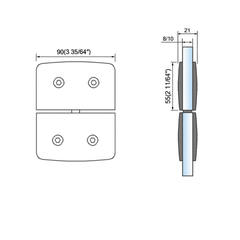 Pivot Shower Hinges Glass to Fixed Transom Mount Glass Door Hinge Clamp L-2322